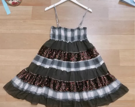 【出】哒琳vintage日系软妹拼接牛仔田...