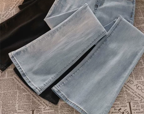 高腰显瘦喇叭裤女装秋季马蹄裤设计感小众微喇...