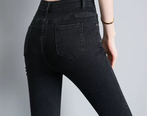 牛仔裤女夏薄款小脚2021新款高腰显高显瘦...