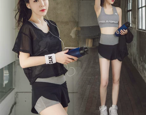 夏季新款专业瑜伽服三件套装女网红健身房运动...
