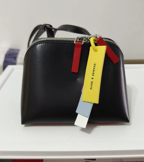 小ck纯色拉链式单肩斜挎两用包,标签拉链装...