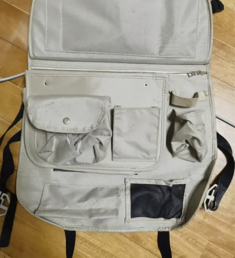 帆布汽车椅背收纳袋带桌板 感兴趣的话点“我...