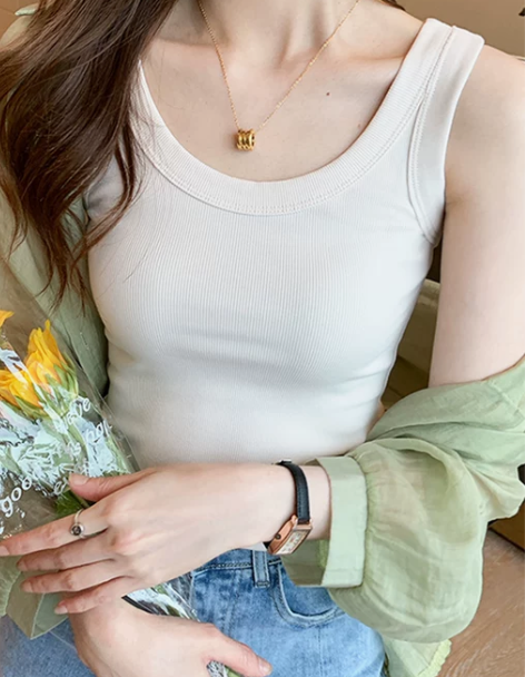 女背心 吊带吊帶女2023夏季新款螺紋纯棉...