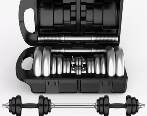 朗威哑铃 男士健身 电镀20公斤杠铃30k...