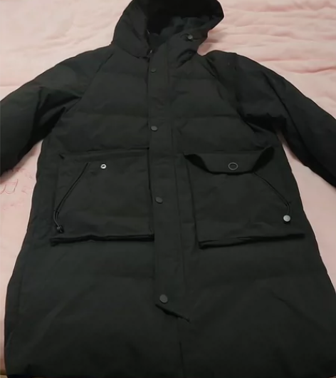 男式鸭鸭羽绒服90绒，胸围128，衣长94...