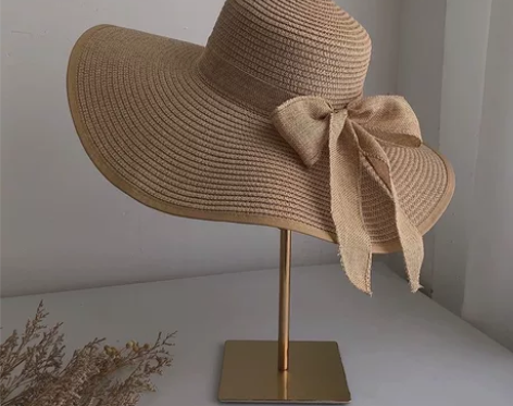 全新包邮 可折叠大沿帽 草编帽子女夏海边度...