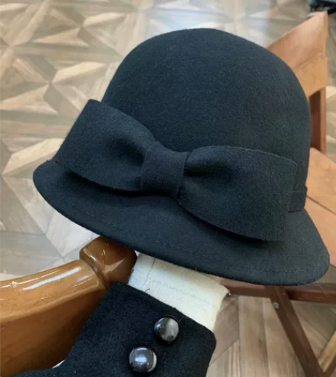 帽子女秋冬季法式复古小香风千金优雅名媛礼帽...