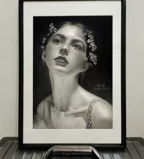 高级素描肖像定制纯手工实体画作真手绘人物画...