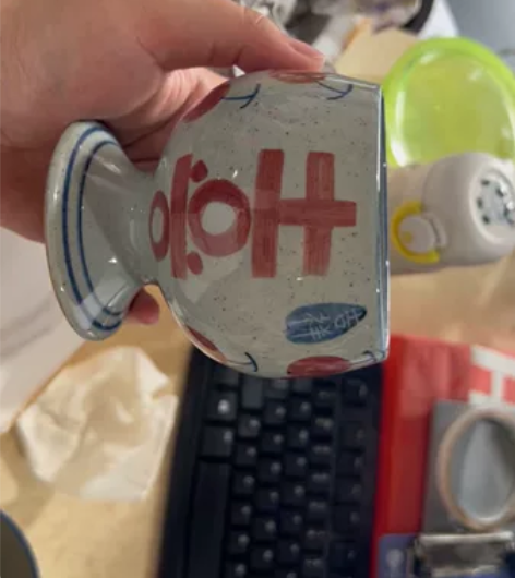 景德镇陶瓷高脚圆肚杯 全新未使用 高温釉下...