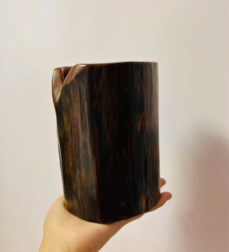 红木笔筒明式实木一体成型挖空工艺品办公桌面...