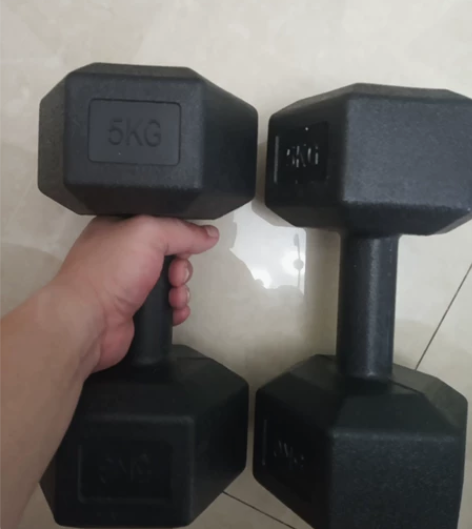 全新一对20斤六角哑铃男士健身女士包胶手铃...