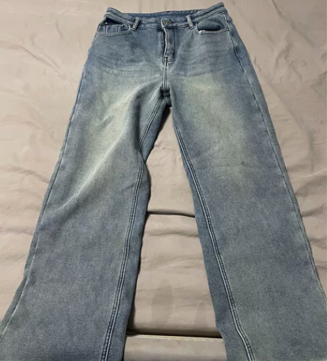 超厚重牛仔裤，加绒的，特别厚，一条过冬，而...