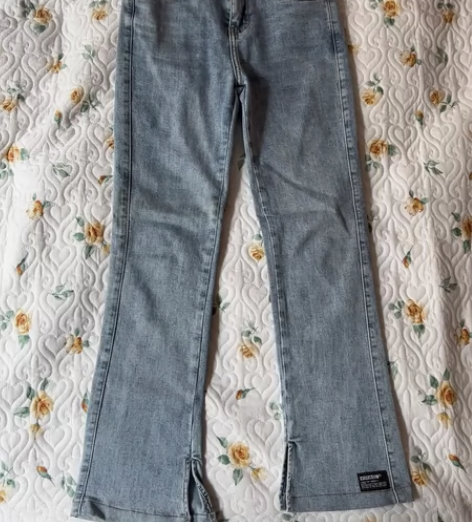 微喇牛仔裤女春秋2023新款小个子八九分弹...