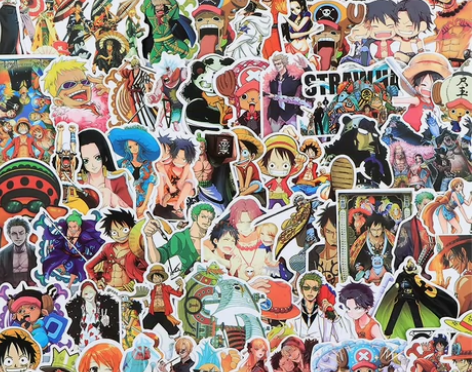 120张海贼王贴纸 路飞动漫卡通手账贴 手...