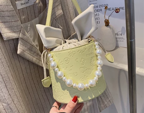 珍珠链条小包包女秋冬2023新款潮时尚小众...