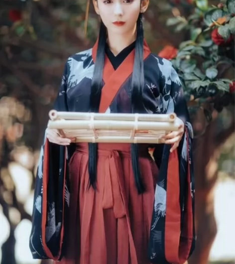 兰若庭朱墨魏晋风交领汉服 全新已大刀 全新...