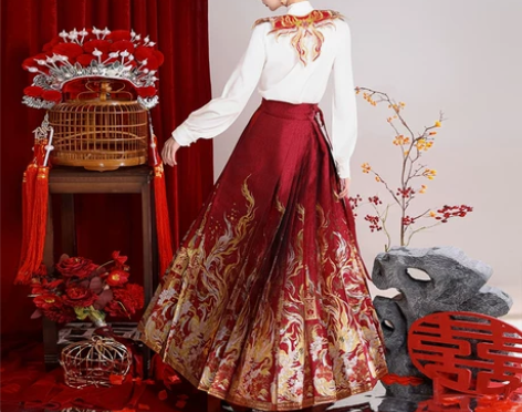 清念堂红鸾重工仿妆花明制汉服女马面裙云肩敬...