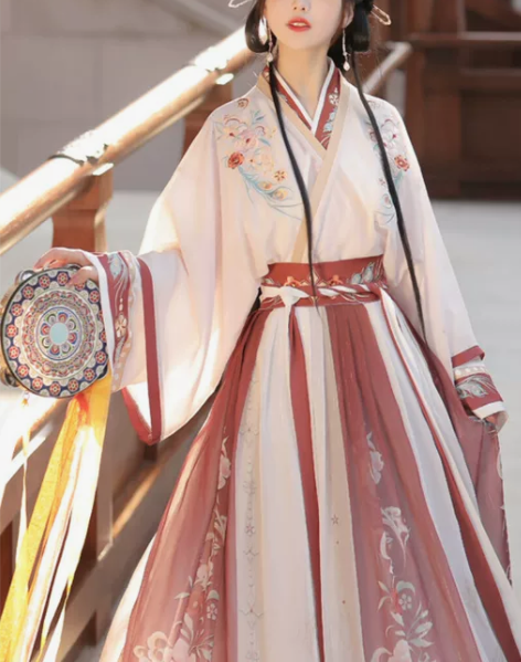 ?原创正品花间翎魏晋制汉服女中国风交领齐腰...