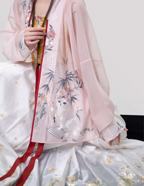 燕云织造局问书狸宋制飞机袖真丝吊带百迭裙原...