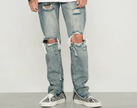 Undefined高街fog风格水洗做旧破...