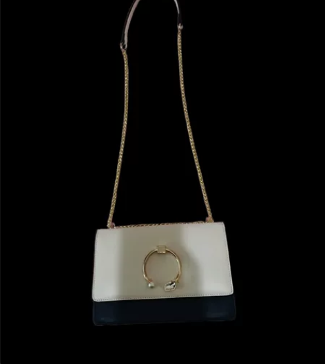 单肩包 斜挎包 链条包 白色蓝色相间 几...