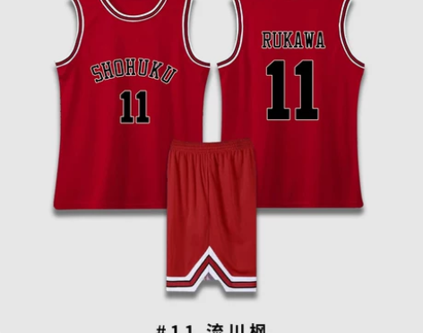 灌篮高手球衣儿童篮球服套装男童女孩假两件表...
