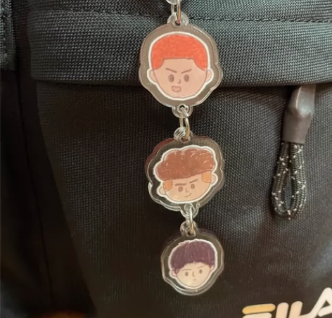 自己手绘的Q版灌篮高手钥匙扣，一串7个人物...