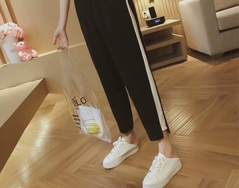 胖妹妹大码运动裤女夏季薄款休闲裤宽松春秋胖...