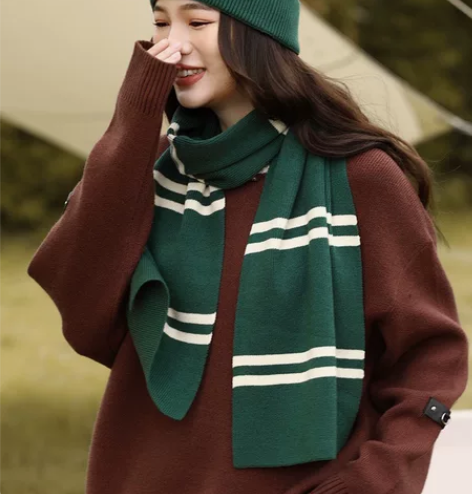 Cacuss秋冬英伦学院风围巾女日系简约百...