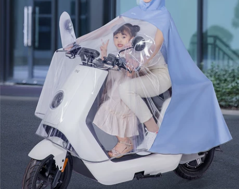 母子亲子电动车雨衣双人摩托电瓶车新款透明女...