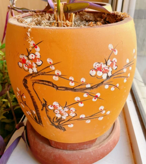 两个紫砂兰花盆，一对出售，不单卖，寓意很好...