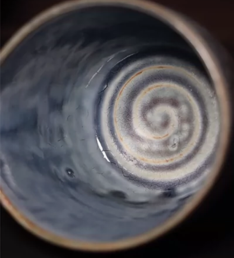 景德镇手工陶艺蓝色粉引窑变公道杯 断水无问...