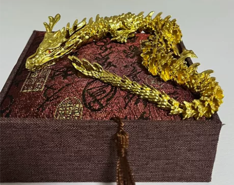 纯黄铜金龙招财摆件手把件绕手双龙戏珠桌面装...