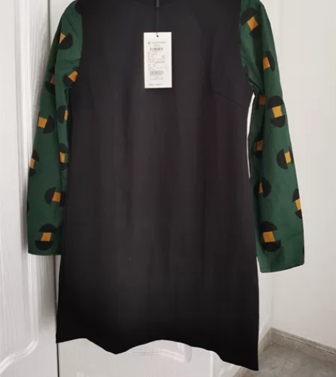 【水淼】全新罗马棉拼衬衫袖连衣裙 品牌：水...