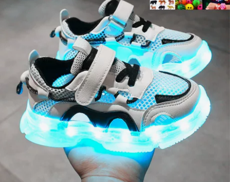 回力潮牌童鞋官方旗舰店男童带灯凉鞋儿童充电...