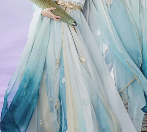 十三余小豆蔻儿[西施游龙清梦-王者荣耀联名] 渐变双层大袖国...