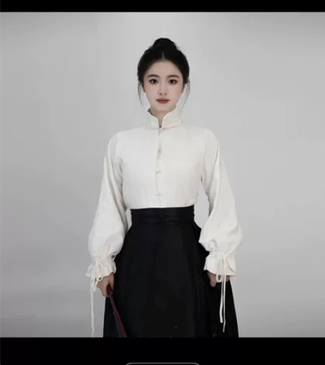 今时月【夜莺】改良三件套立领窄袖主腰汉服马...