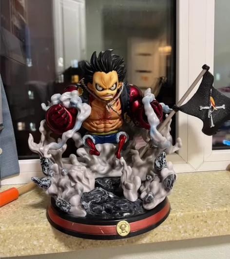 海贼王 路飞 双拳头 旗子 雕像手办模型摆...