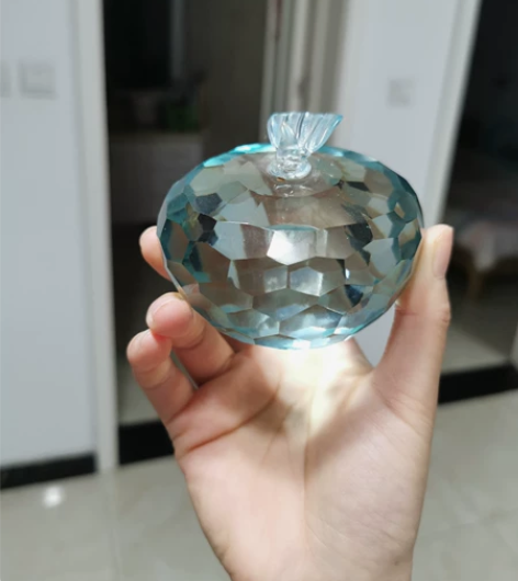 水晶苹果摆件，生日礼物女高档工艺品办公室摆...