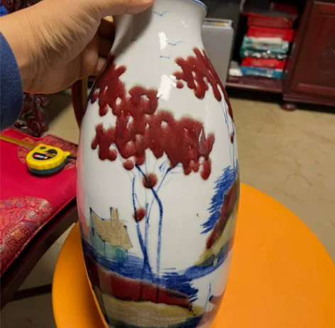 陶瓷花 插花瓶 尺寸图里有 老物件 40年...