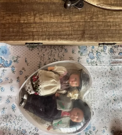 1920年左右心形盒赛璐璐 一对很少见的赛...