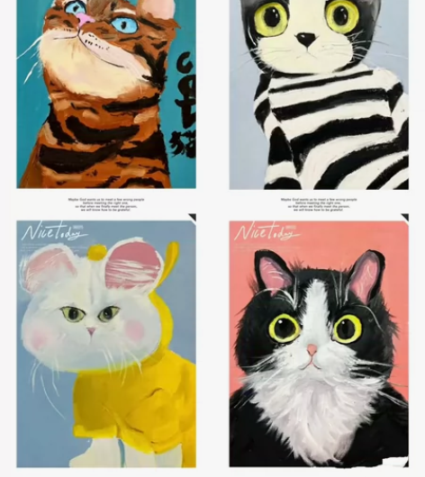 来图定制，手绘动物，手绘宠物照片油画定制，...