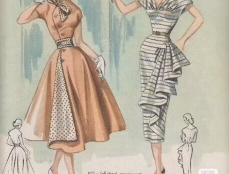 vintage1800张女士手绘服装杂志封...