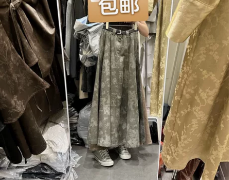 扎染半身裙女2023秋冬季新款女装爆款设计...
