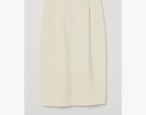 HM2023夏季新款女装及膝铅笔裙简约时尚...