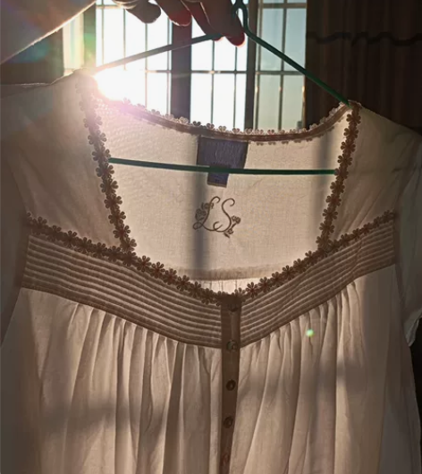 Vintage古着纯棉白色连衣裙拍写真法式...