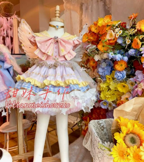 【出】甜妹 美少女战士 90码粉色彩虹裙边...