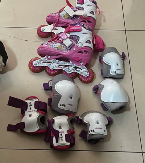 麦斯卡女孩旱冰鞋，9成新，适合5岁左右及以下的孩子，转让有需...