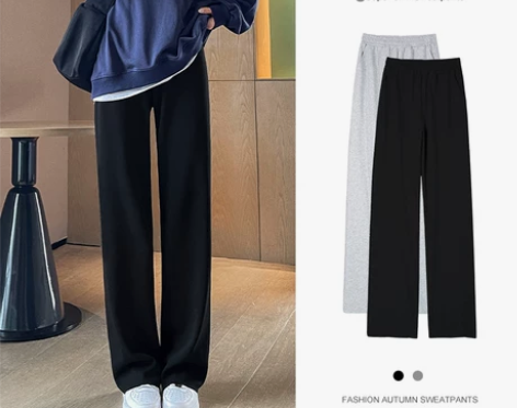 运动裤女2022新款春秋黑色显瘦宽松夏季薄...