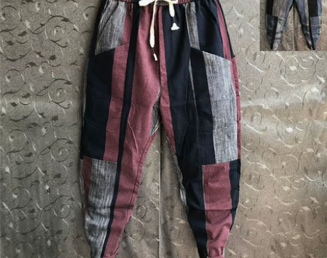 2022新款九分哈伦裤男士夏季薄款潮流条纹...